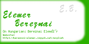 elemer bereznai business card